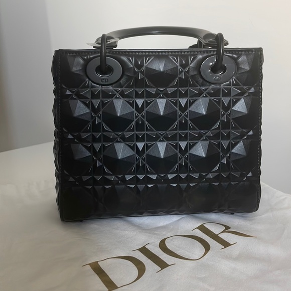 Dior Handbags - SMALL LADY DIOR MY ABCDIOR BAG
Black Cannage Calfskin with Diamond Motif